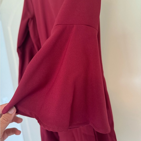 Maroon 3/4 Sleeve Dress - Picture 3 of 7